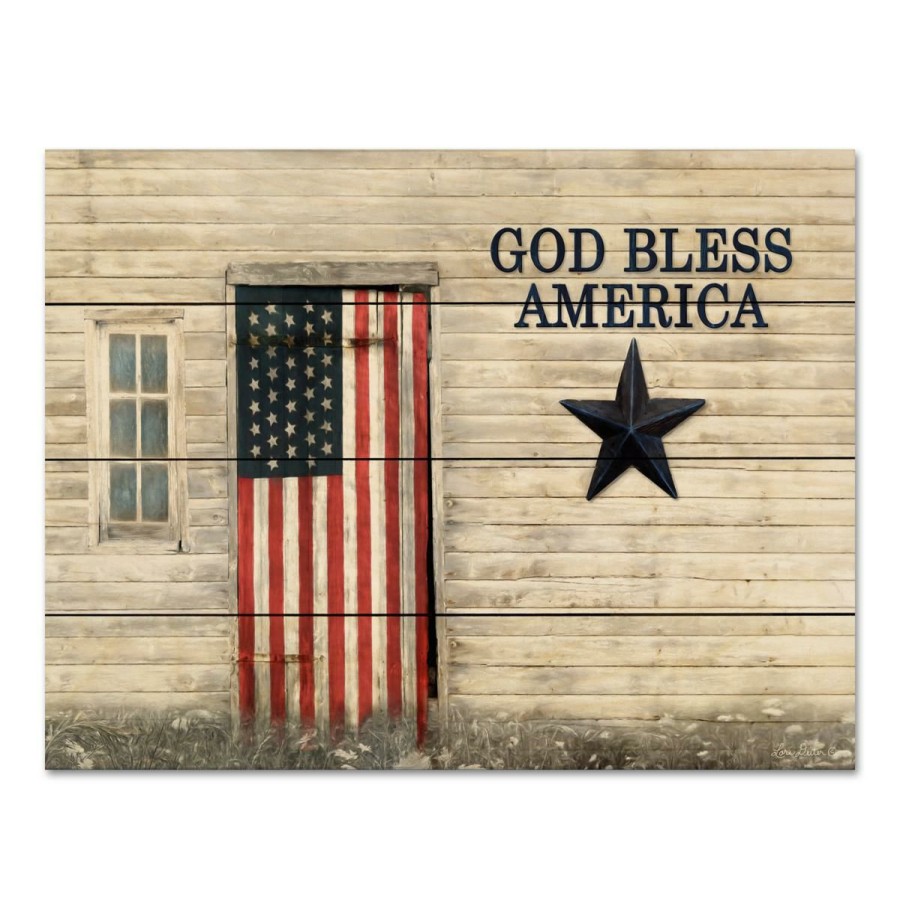 Holiday * | Cut Price Courtside Market God Bless American Flag Wood Pallet 12 X 16