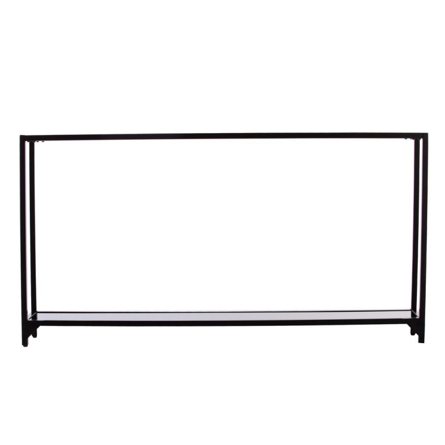 Furniture * | Southern Enterprises Stace Narrow Metal Console Table Black Good Quality