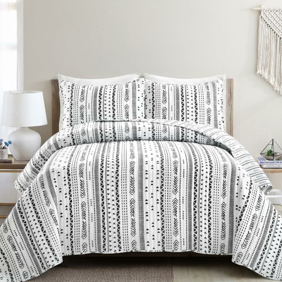 Quilts & Bedspreads * | Limit Offer Lush Decor Hygge Stripe Quilt 3-Piece Set Full/Queen