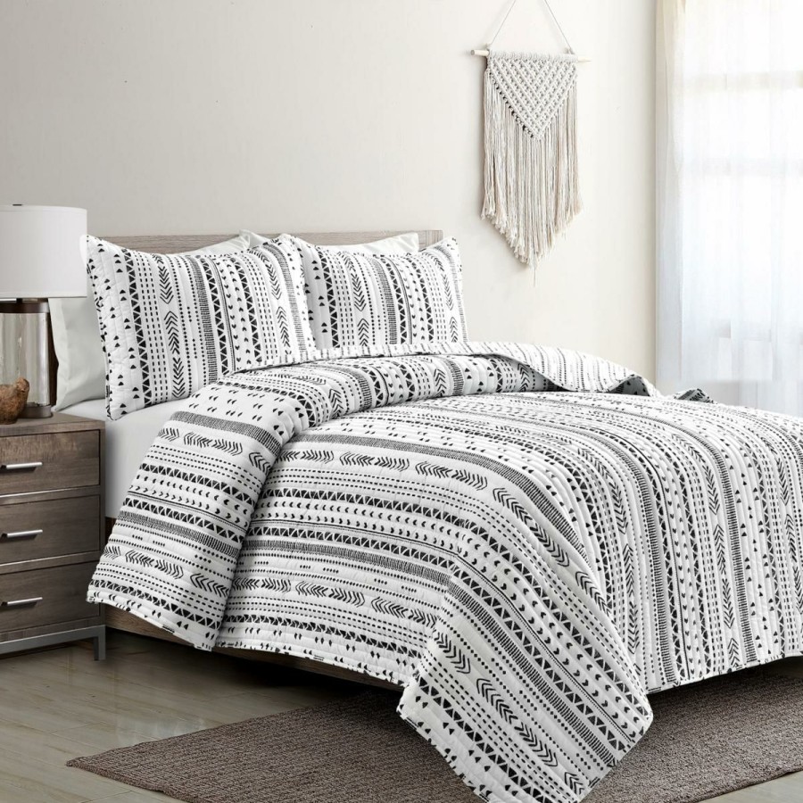 Quilts & Bedspreads * | Limit Offer Lush Decor Hygge Stripe Quilt 3-Piece Set Full/Queen