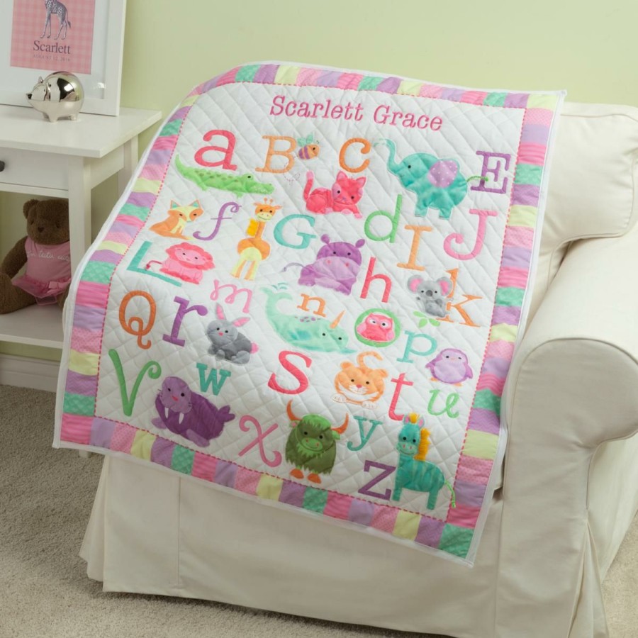 Quilts & Bedspreads * | Personalized Abc Quilt Pastel Colors At The Best Price