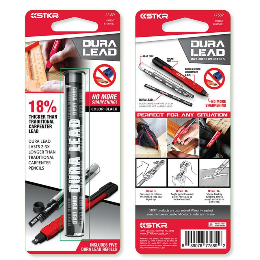 Home Improvement * | Stkr Dura Lead 5-Piece Refills 2-Pack Black Superior Style