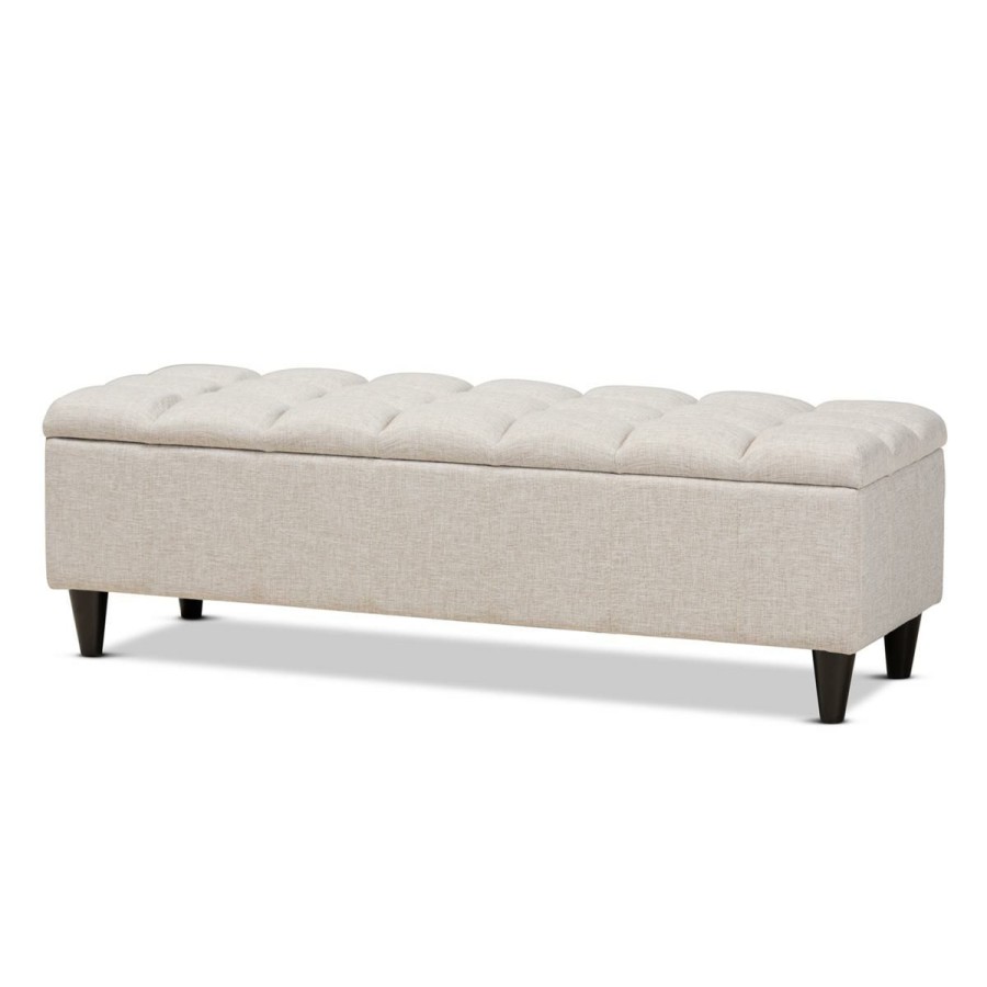 Furniture * | Brette Fabric Upholstered Storage Bench Ottoman Attractive Model