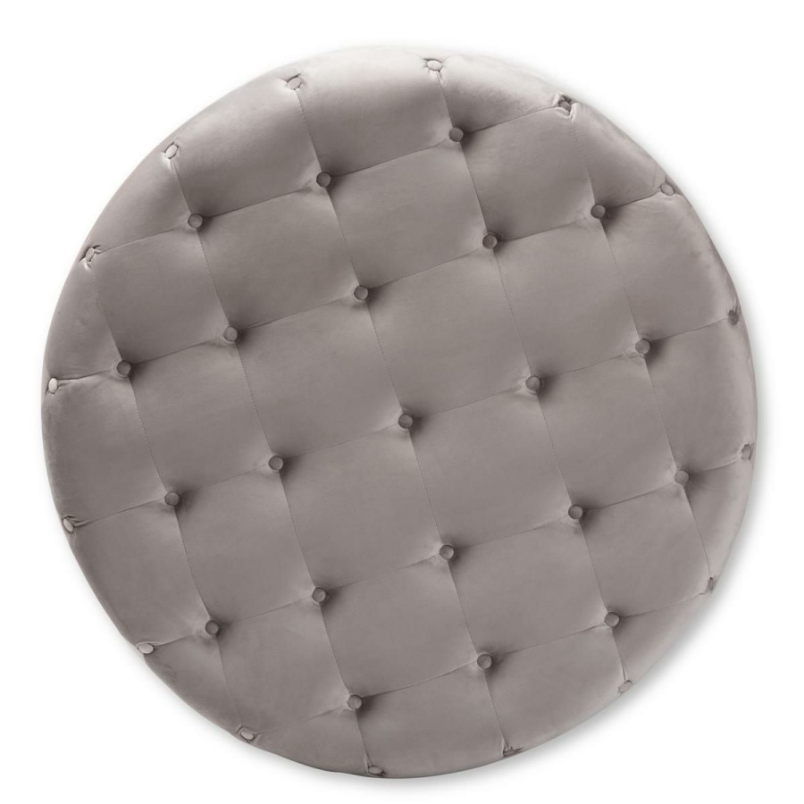 Furniture * | Affordable Price Wholesale Interiors Cardiff Velvet Button Tufted Cocktail Ottoman Royal Blue