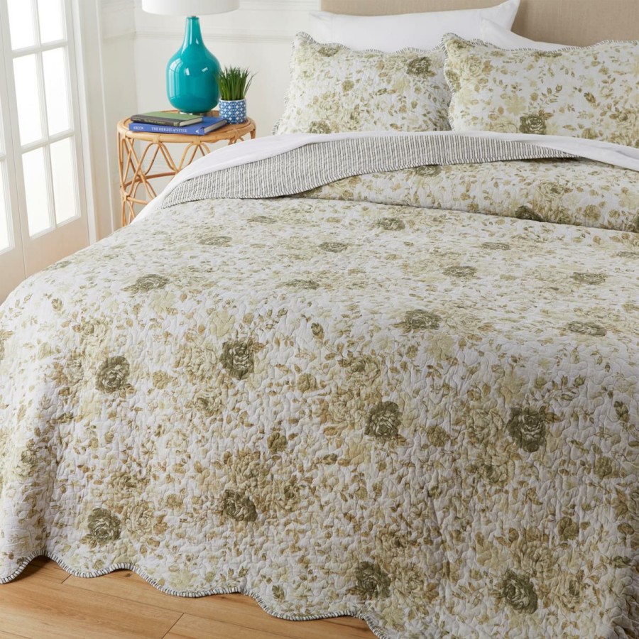 Quilts & Bedspreads * | Affordable Price Concierge Collection 100% Cotton Pre-Washed Scalloped Quilt Set