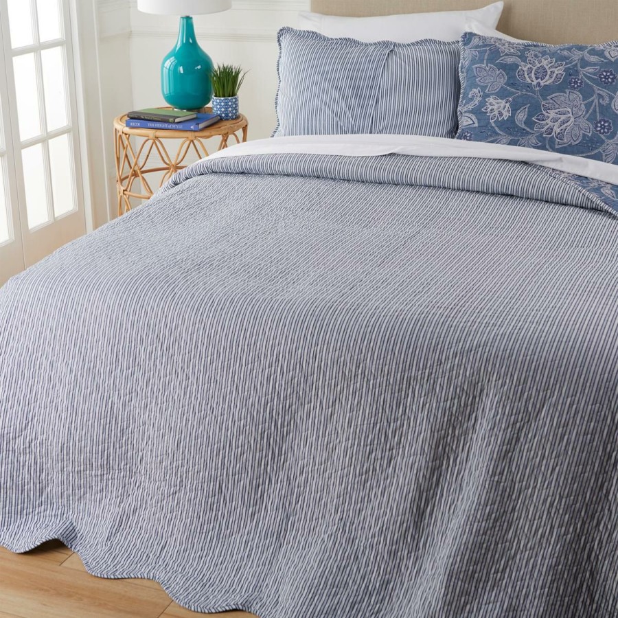 Quilts & Bedspreads * | Affordable Price Concierge Collection 100% Cotton Pre-Washed Scalloped Quilt Set