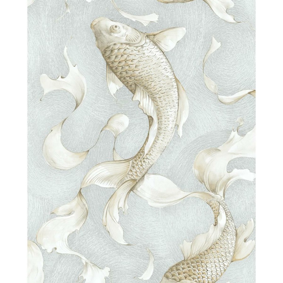 Wall Decor * | Fantastic Model Nextwall Metallic Koi Fish Peel And Stick Wallpaper