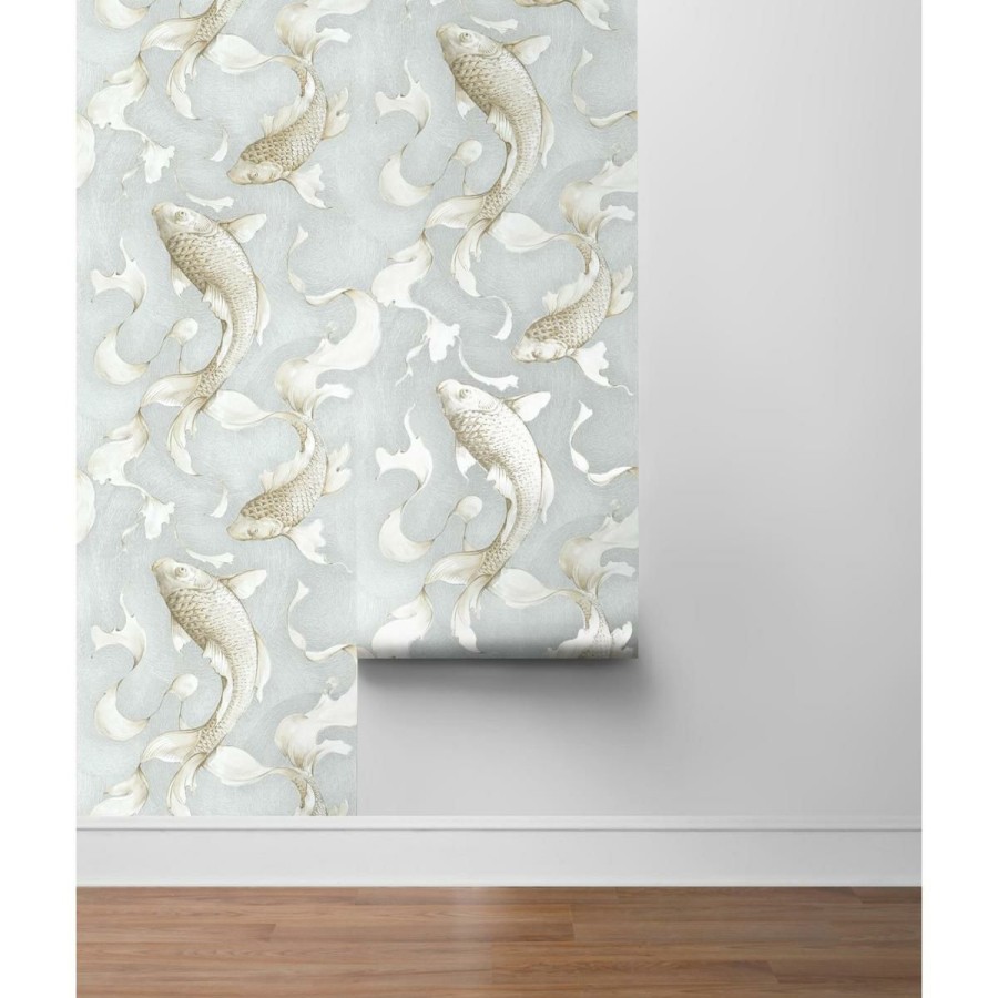 Wall Decor * | Fantastic Model Nextwall Metallic Koi Fish Peel And Stick Wallpaper