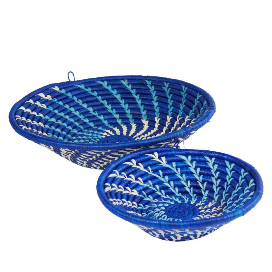 Wall Decor * | Outlet Reflektiondesign Handwoven Raffia 2-Piece Wall Baskets