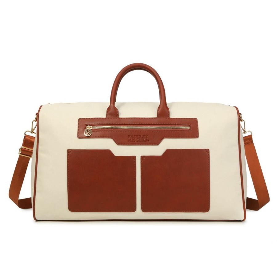 Luggage & Travel Accessories * | Badgley Mischka Juliet Canvas Weekender Duffel Travel Bag Absolute Quality