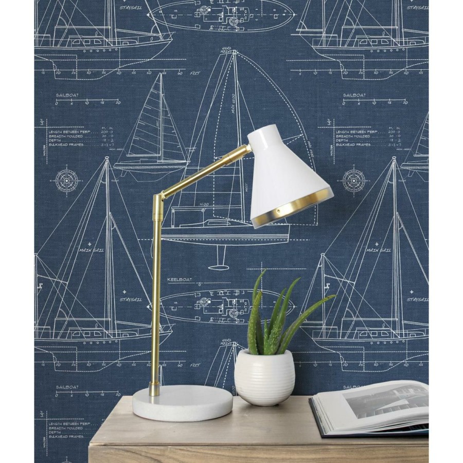 Wall Decor * | Reduction In Price Nextwall Yacht Club Peel And Stick Wallpaper