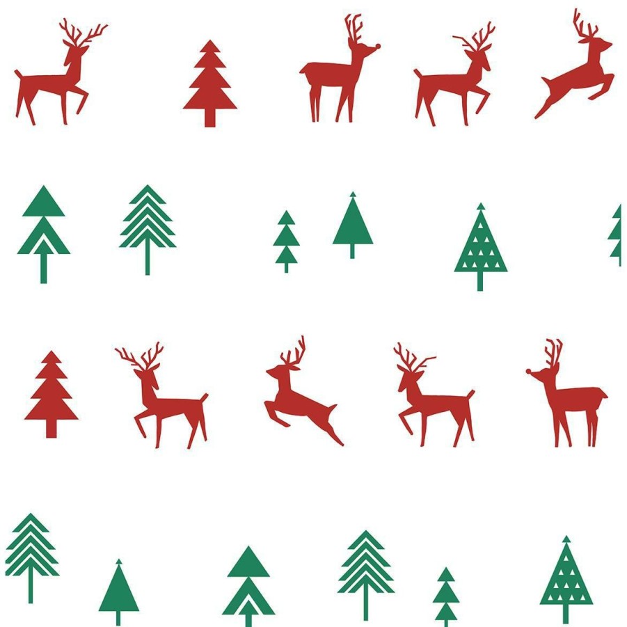 Wall Decor * | Discount Store Nextwall Peel And Stick Wallpaper Run, Run Reindeer