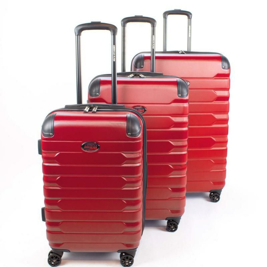 Luggage & Travel Accessories * | American Flyer Mina 3-Piece Hardside Luggage Set At The Best Price Red