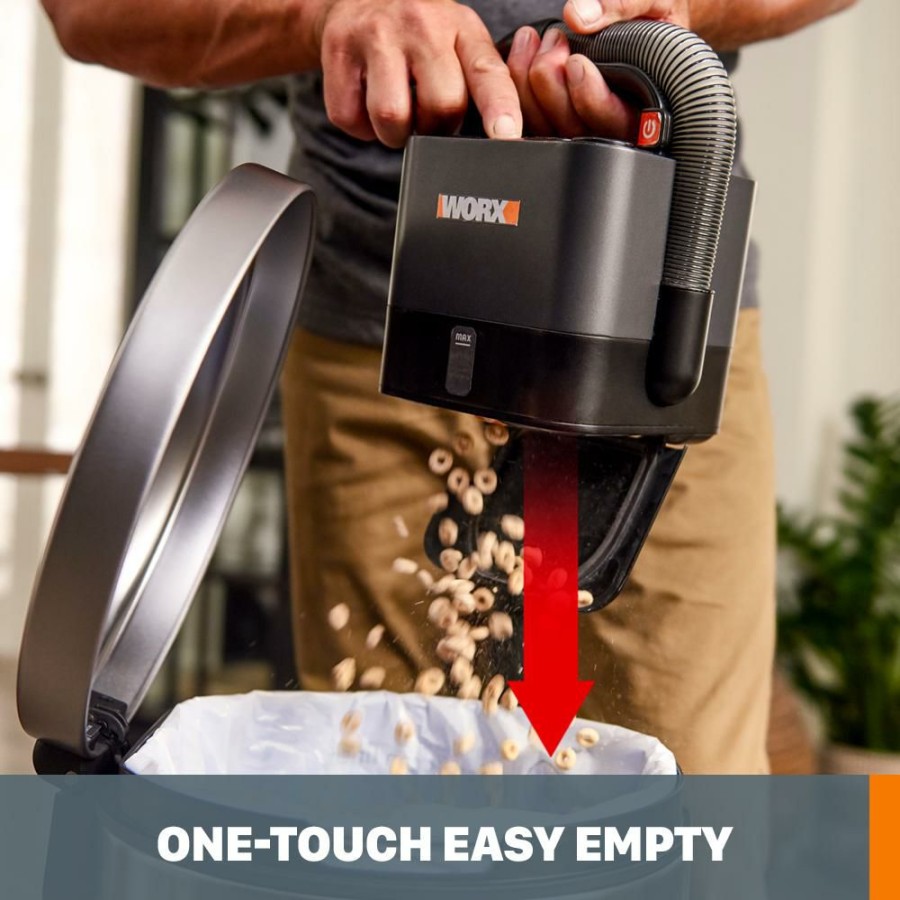 Home Improvement * | Worx Power Share 20V Cordless Portable Vacuum Cleaner With Battery Half Price