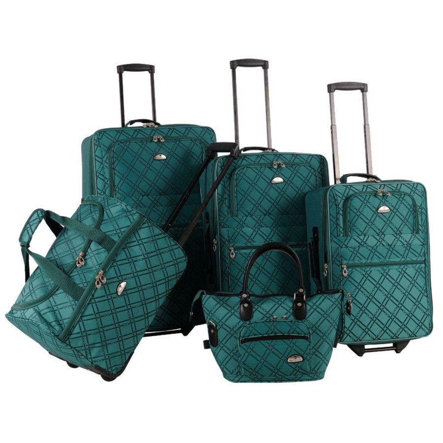 Luggage & Travel Accessories * | American Flyer Pemberly Buckles 5-Piece Luggage Set Online