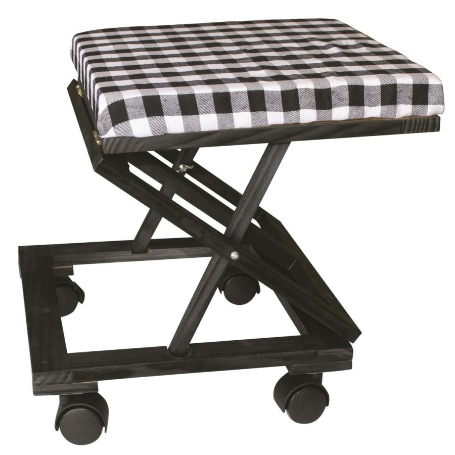 Furniture * | Reduced Price Etna Buffalo Plaid Fold-Away Foot Rest