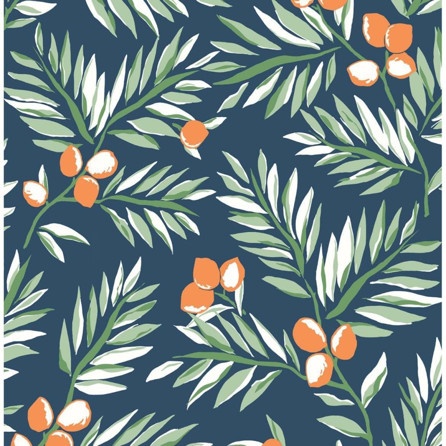 Wall Decor * | Sale Merchandise Nextwall Citrus Branch Peel And Stick Wallpaper