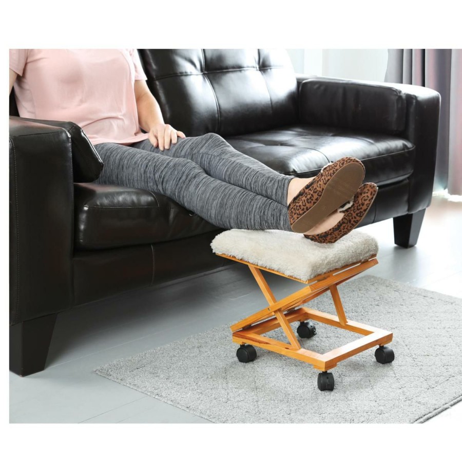 Furniture * | Limit Offer Etna Fold-Away Fleece Foot Rest