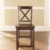 Furniture * | Excellent Crosley Furniture X-Back 2-Piece 24 Bar Stool Set Vintage Mahogany