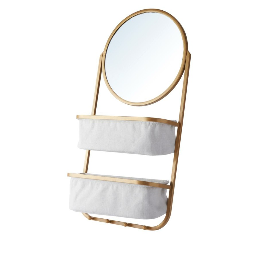 Furniture * | South Street Loft Iron Storage Rack With Mirror At Lower Price