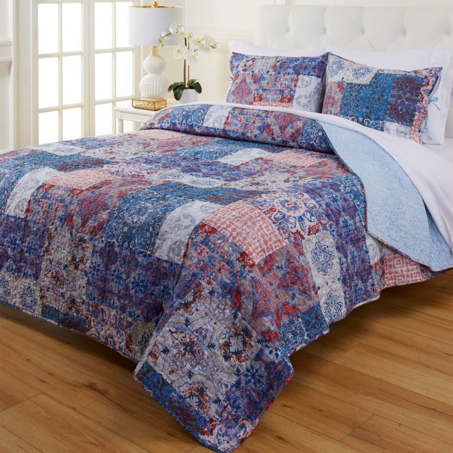 Quilts & Bedspreads * | Emryn House Americana Patchwork 100% Cotton Quilt Set Original Model