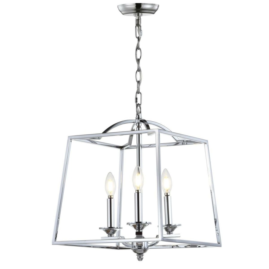 Ceiling Lighting * | Jonathan Y Chrome Gloria 14.5 3-Light Metal Led Pendant Absolute Quality