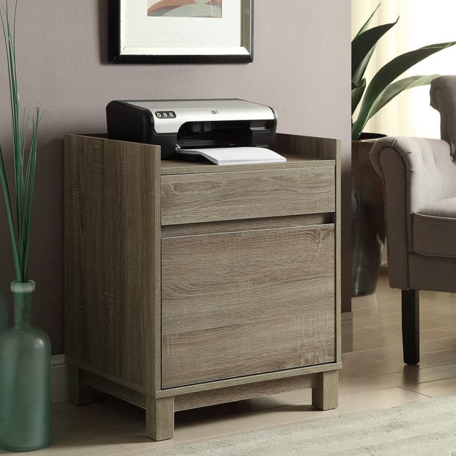 Furniture * | Offering Discounts Linon Home Layla Filing Cabinet Gray