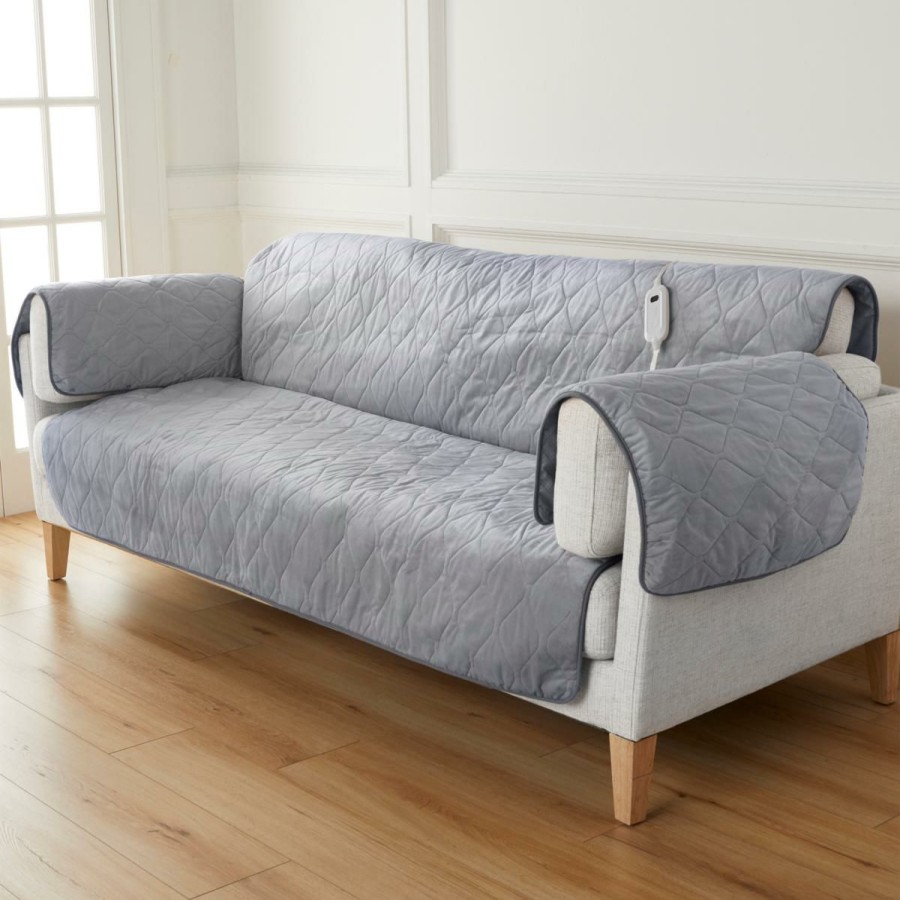 Furniture * | Outlet Warm&Cozy Heated Quilted Sofa Cover With Control