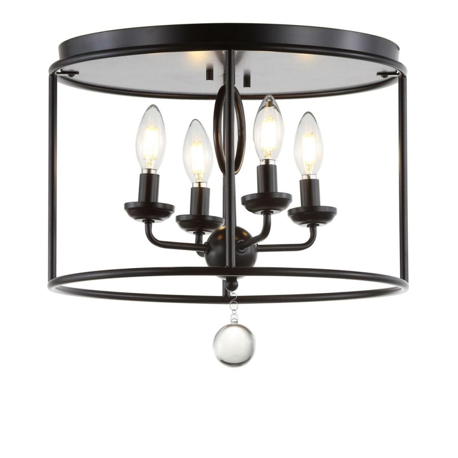 Ceiling Lighting * | Jonathan Y Oil Rubbed Bronze Alma 16 Metal Led Flush Mount Exclusive Design