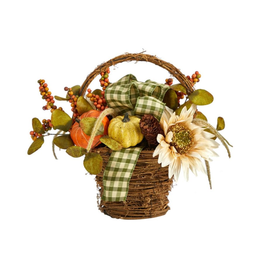 Holiday * | 16" Fall Pumpkin Gourds And Berries Autumn Arrangement Exclusive Design