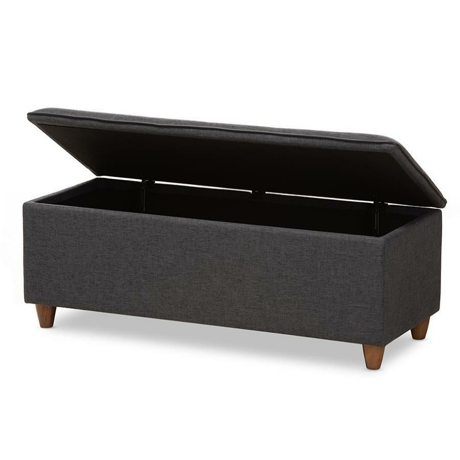 Furniture * | Marlisa Fabric Upholstered Button Tufted Storage Ottoman Bench Typical Style