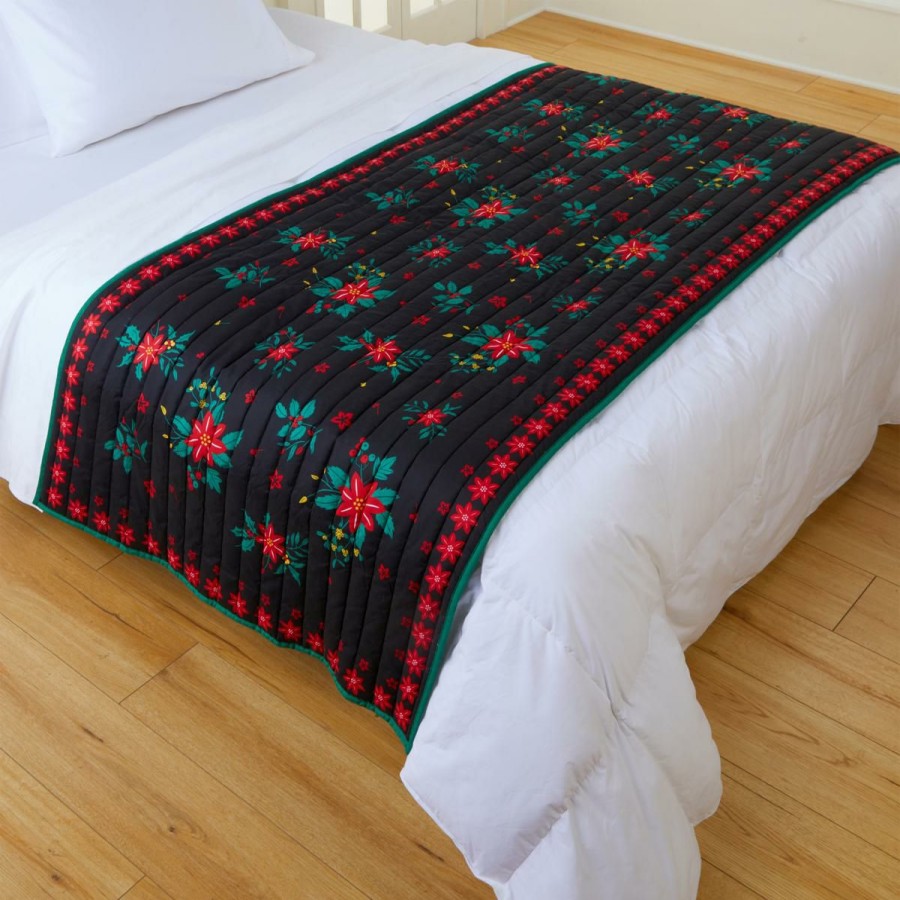 Quilts & Bedspreads * | Sale Merchandise Emryn House 100% Cotton Holiday Bed Runner