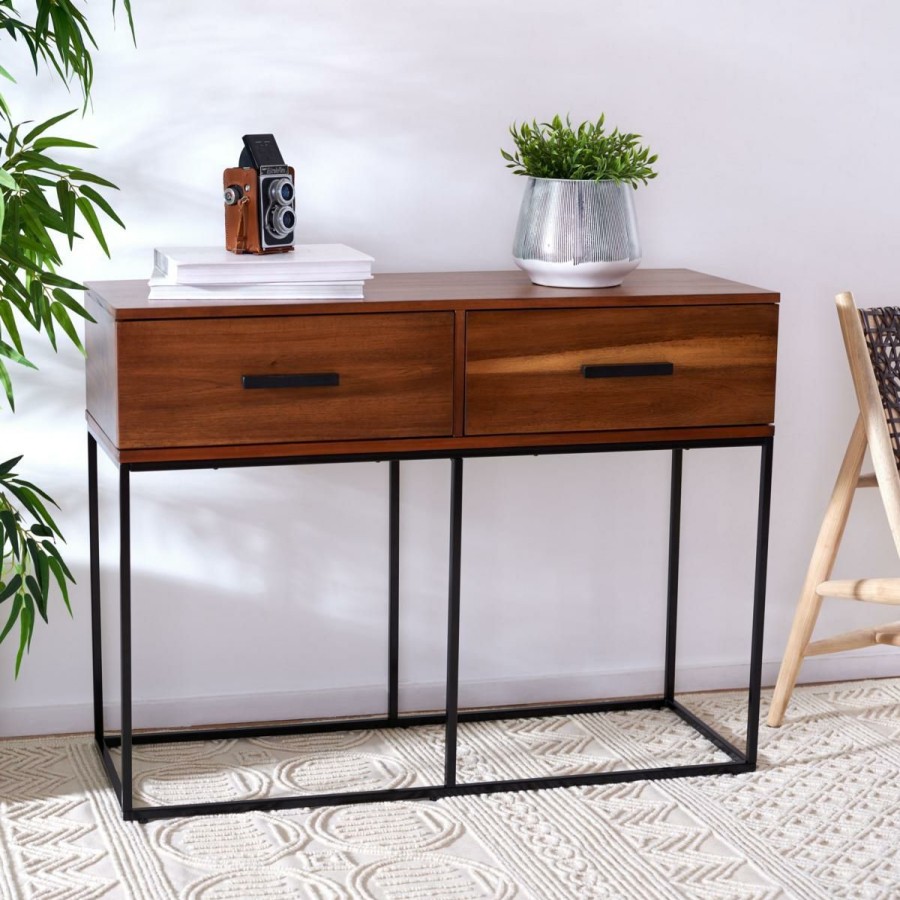 Furniture * | Off Safavieh Marquise 2-Drawer Console Table Brown