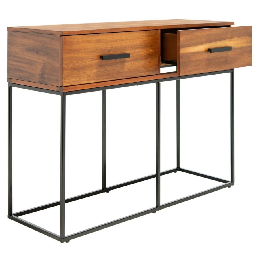 Furniture * | Off Safavieh Marquise 2-Drawer Console Table Brown