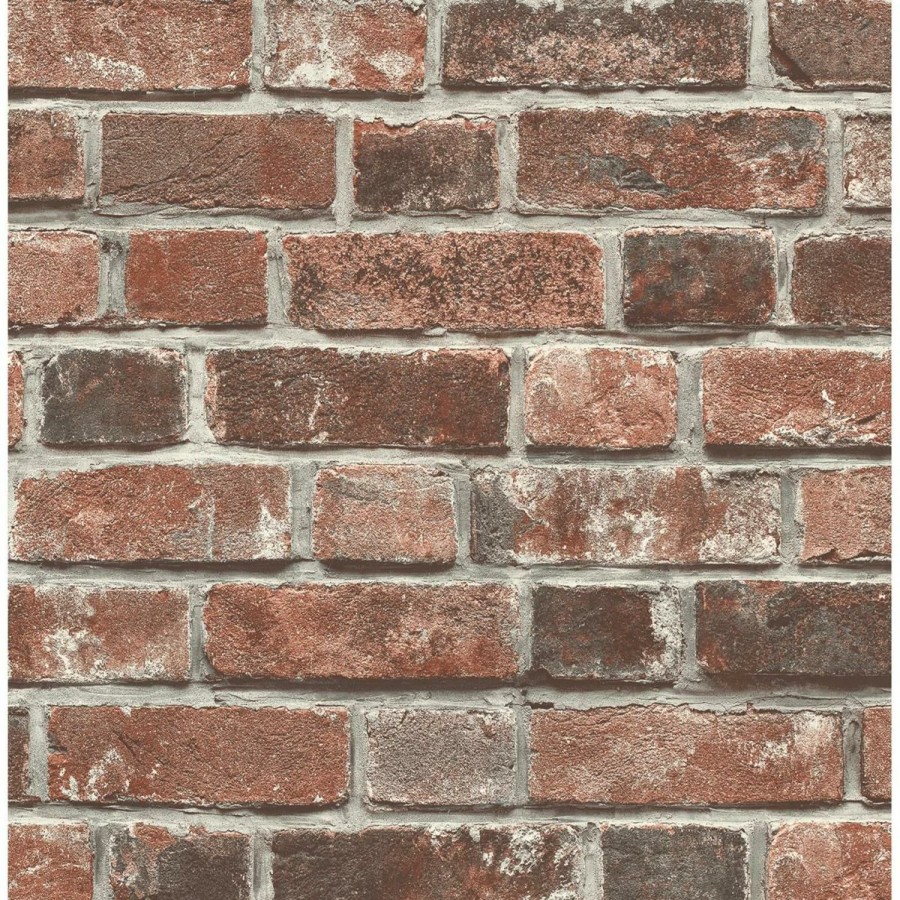 Wall Decor * | High Quality Nextwall Distressed Faux Brick Peel And Stick Wallpaper