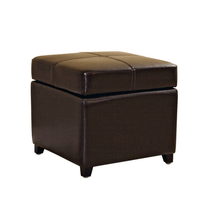 Furniture * | Leather Storage Cube Ottoman Superior Style