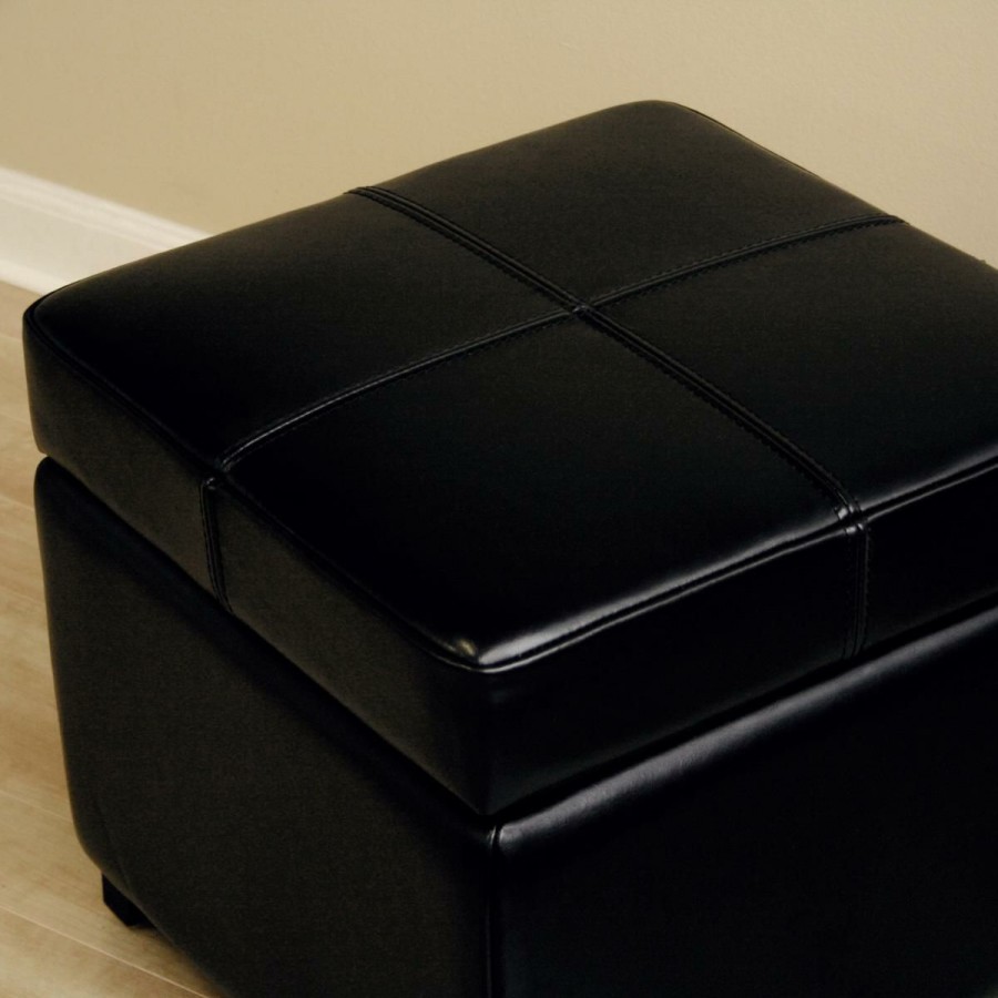 Furniture * | Leather Storage Cube Ottoman Superior Style