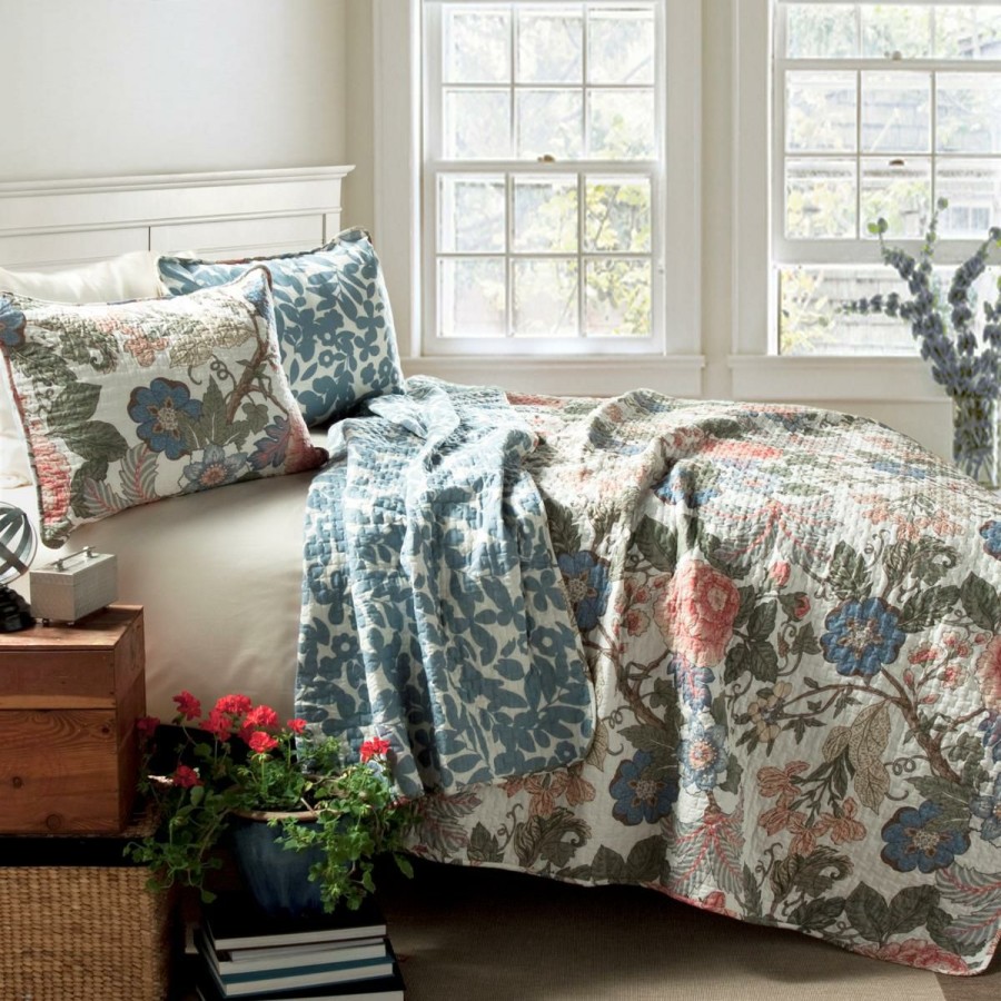 Quilts & Bedspreads * | Limit Offer Lush Decor Sydney Quilt Green And Blue 3-Piece Set King