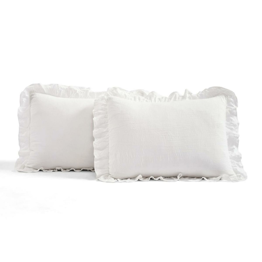 Quilts & Bedspreads * | High Quality Lush Decor Ruffle Skirt Bedspread White 3Pc Set Queen