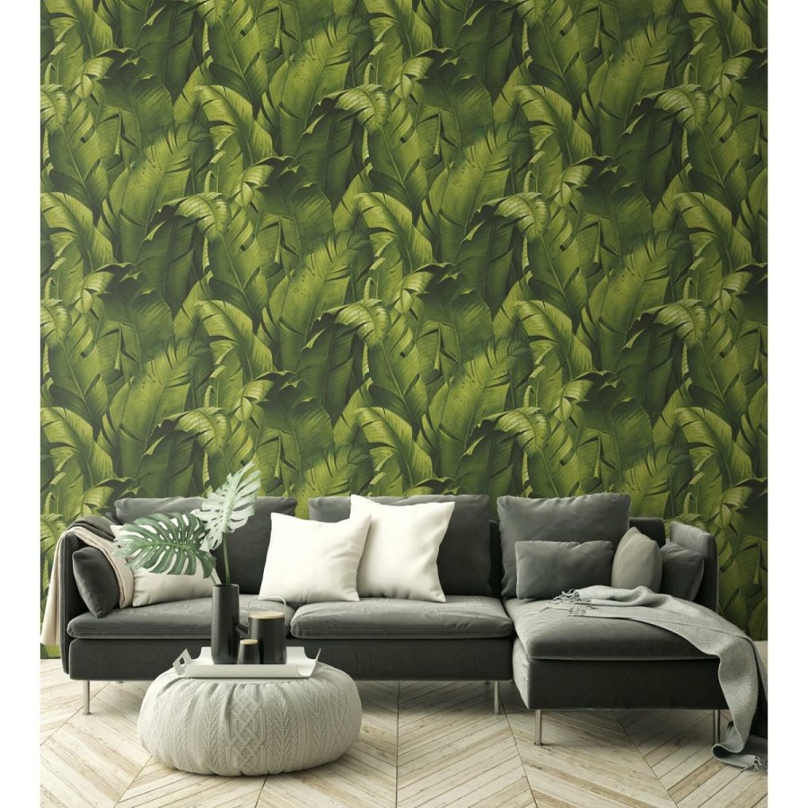 Wall Decor * | With Discount Nextwall Green Tropical Banana Leaves Peel And Stick Wallpaper