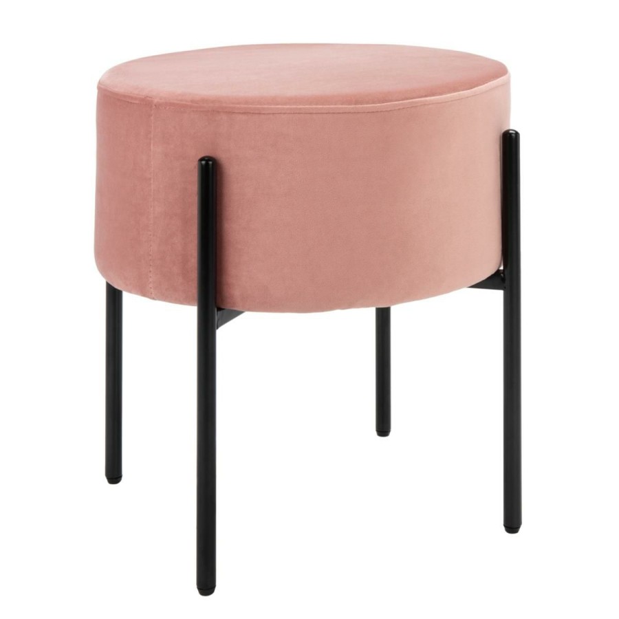 Furniture * | Safavieh Lisbon Round Ottoman Sells Cheap