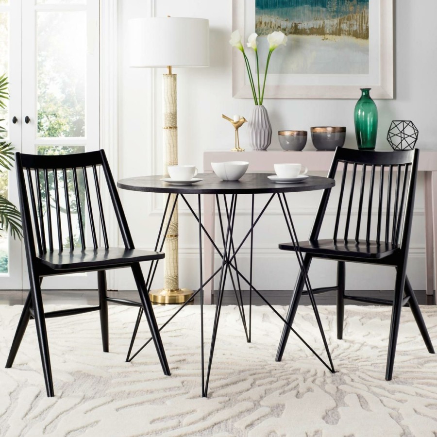 Furniture * | Limit Offer Safavieh Wren 19 Spindle Dining Chair Black