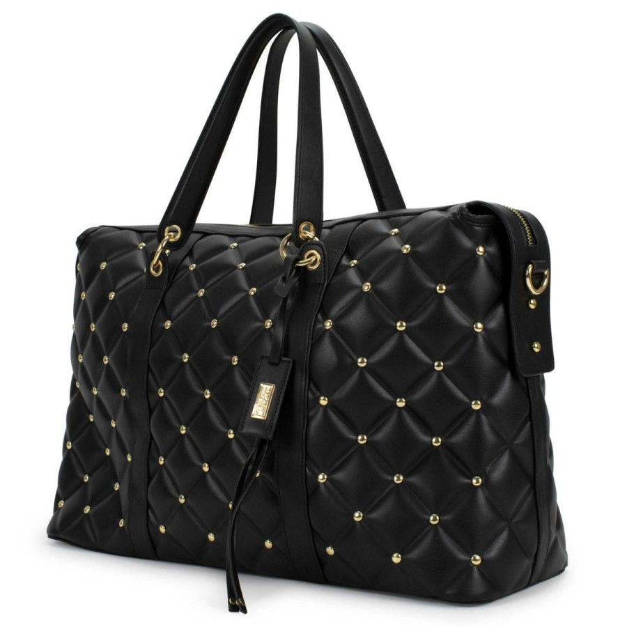 Luggage & Travel Accessories * | Badgley Mischka Quilted Travel Tote Weekender Bag Original Model