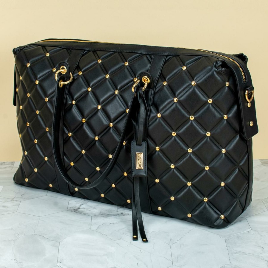 Luggage & Travel Accessories * | Badgley Mischka Quilted Travel Tote Weekender Bag Original Model