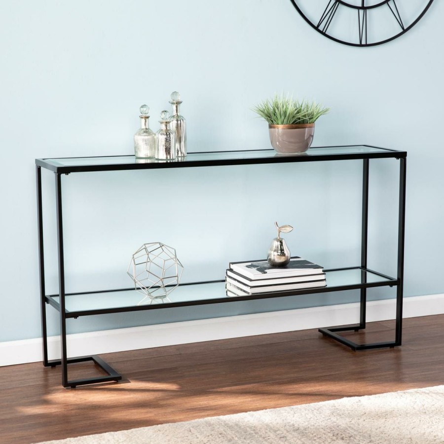 Furniture * | Malston Narrow Metal Console Black New Collections