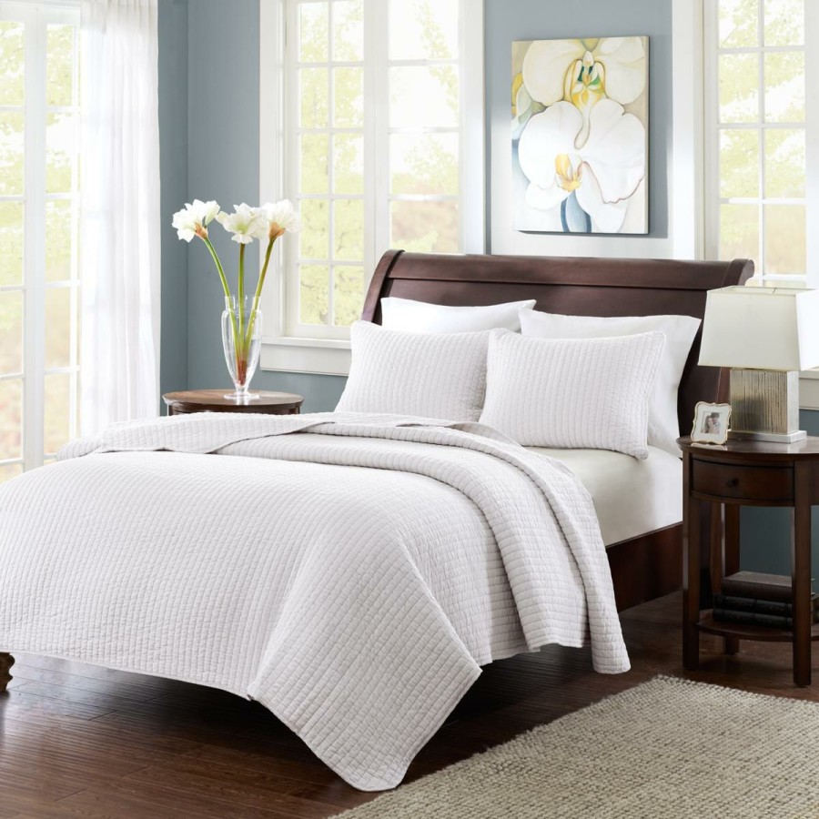 Quilts & Bedspreads * | Madison Park Keaton Coverlet And Shams King/White Online