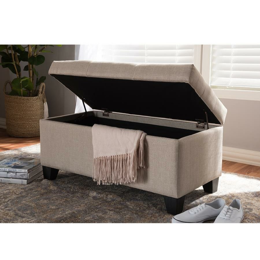 Furniture * | Michaela Fabric Upholstered Storage Ottoman Sells Cheap