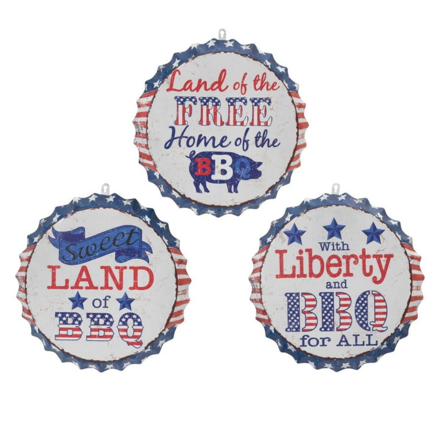 Holiday * | Quality Guarantee The Gerson Company 16.5 Americana Bbq Bottle Tops Set Of 3