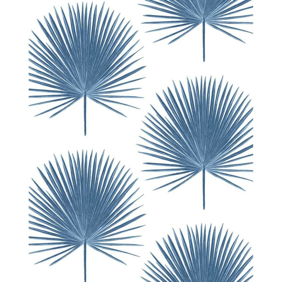 Wall Decor * | Cheap Nextwall Coastal Blue Palmetto Palm Peel And Stick Wallpaper