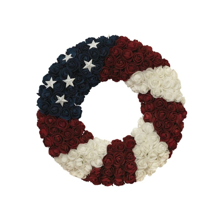 Holiday * | High Quality The Gerson Company 17 Americana Flower Wreath